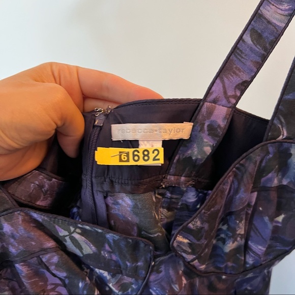 Rebecca Taylor Top | Silk bralette | Purple with pattern, 2 - Picture 5 of 9